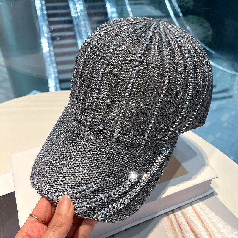 Гламурная бейсболка со стразами — роскошное мерцание для стиля и защиты от солнца, дышащая, трикотажная мягкость — универсальная повседневная одежда