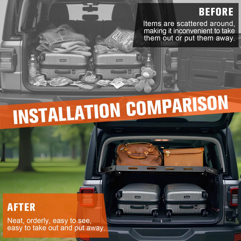 Rear Trunk Cargo Rack Interior Storage Basket Tray Storage Rack Anti-Scratch Car Trunk Luggage Frame for Wrangler JL Accessories