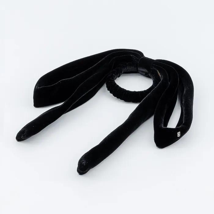 [Alexandre de Paris] Islid Velvet Scrunchie Black