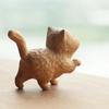 Cat Model Crafts Hand-carved Wooden Cat Statue Cute Tiny Cat Sculpture Cartoon Creative Animal Figurine Kids Gifts