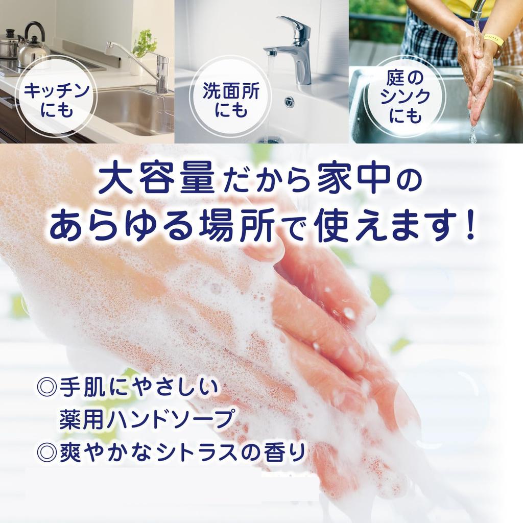 Kaneyo Soap Large Medicated Hand Citrus Foam Pump Made In Japan [Quasi-drug, Capacity] Soap, 1.4kg Refill, Scent, Pump/Liquid Compatible,