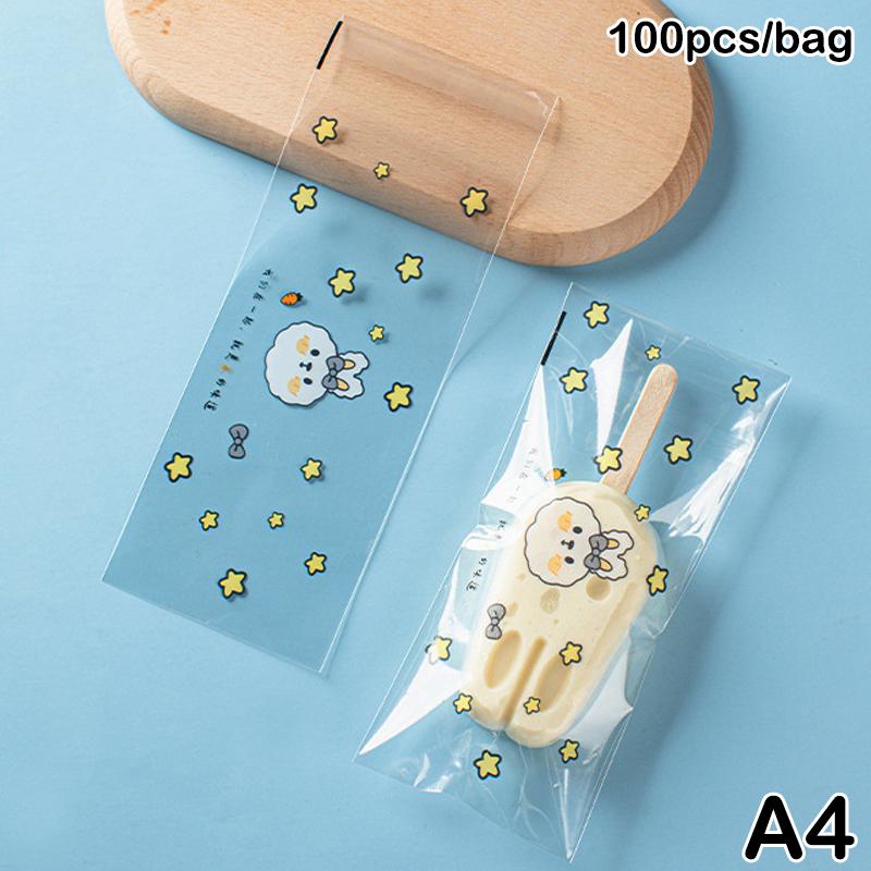 100 шт. пакет для мороженого, деревянная палочка для мороженого, пластиковый пакет для запечатывания машины, самодельный прозрачный пакет для мороженого