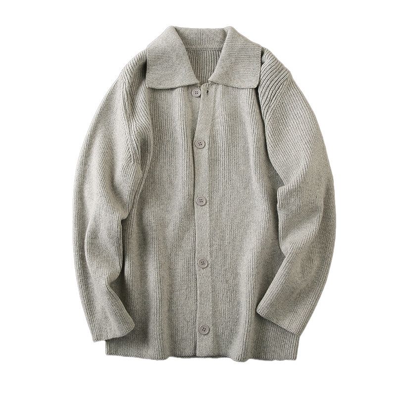 Japanese Style Order! Export Men's Clothing Factory Balance Cargo with Logo Cut off Men Padded Lapel Knitting Cardigan Sweater Outwear Tide