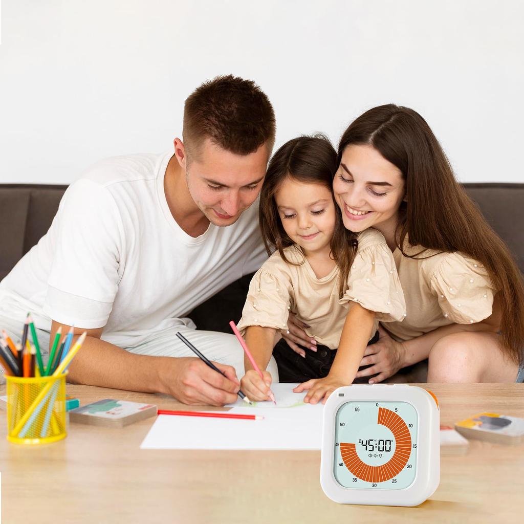 EooCoo Time Timer for 60 Minutes Silent Visual Countdown Realistic Classroom Home School Elementary School Study Learning Time Management Tool Durable