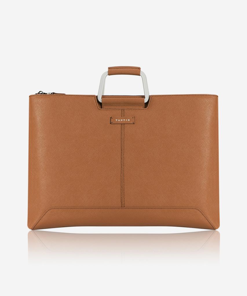 Tantin Taylor Men'S Leather Briefcase T11003 Tan / Large