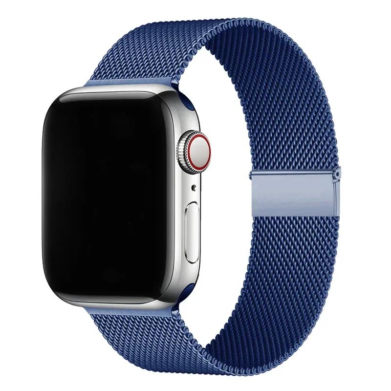 Миланский ремешок Loop Band для Apple Watch Strap Ultra 49 мм 46 мм 45 мм 44 мм 41 мм 40 мм Металлический браслет-браслет iwatch серии 9 8 7 6 5 4 3 SE
