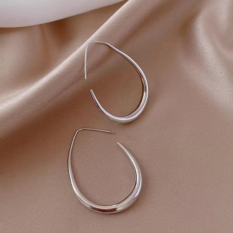 Geometric Oval Hoop Earrings For Women Simple Desgin Earrings Party Wedding Jewelry