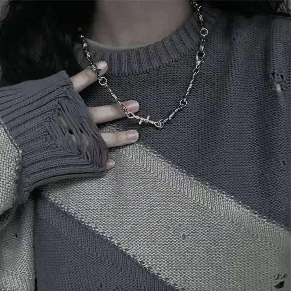 Колье-чокер 'Маленькие колючие ветки' Женское Хип-хоп Готический Панк Стиль Колючая проволока Маленькие шипы Цепочка Чокер Подарки