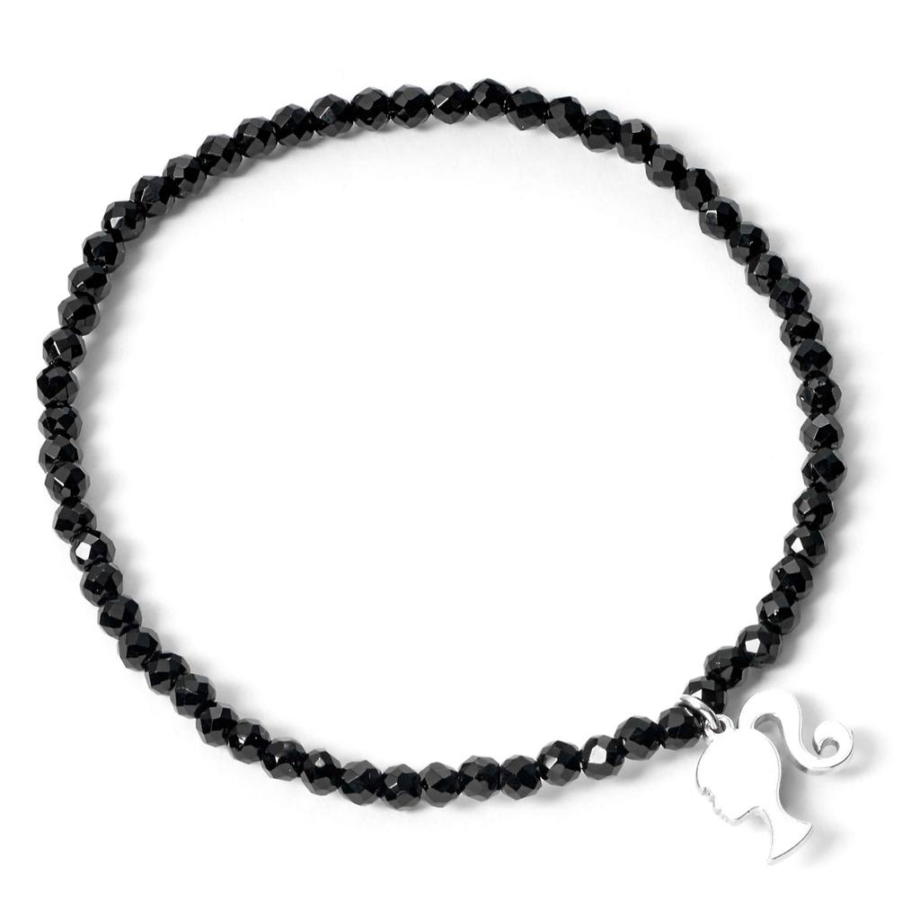 Barbie Sterling Silver Charm on a Black Onyx Bracelet
