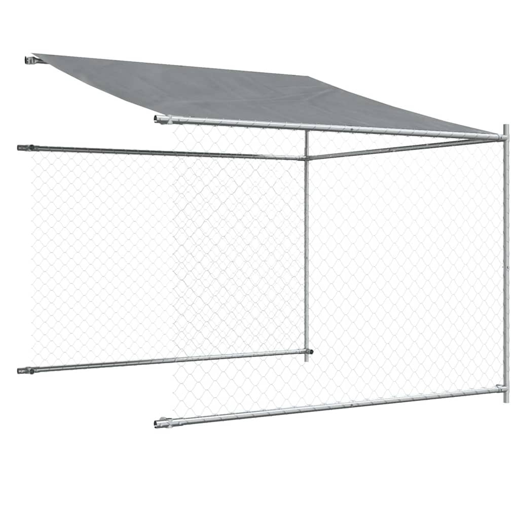 Vidaxl Klatka Dla Psa, Z Dachem I Drzwiami, Szara, 8X2X2 M, Stal