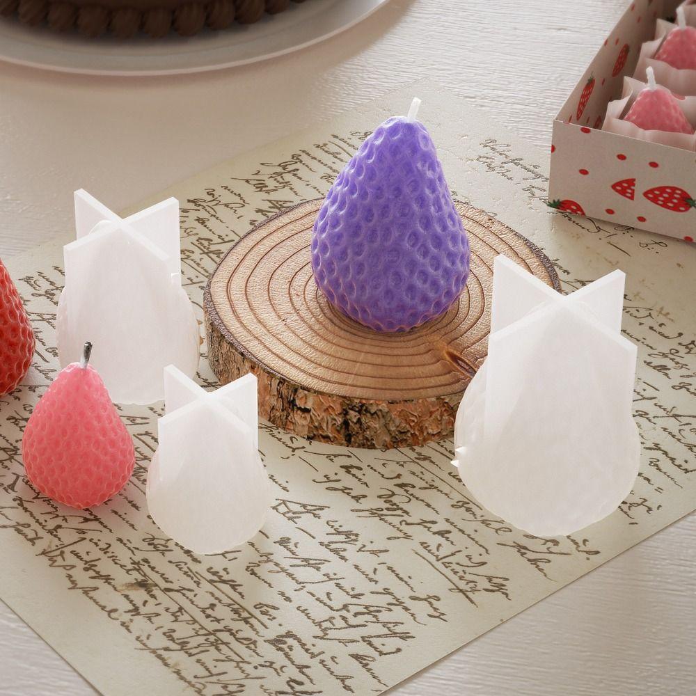 Силиконовая 3D форма для клубники Многоразовая форма для свечей DIY Свадебная годовщина