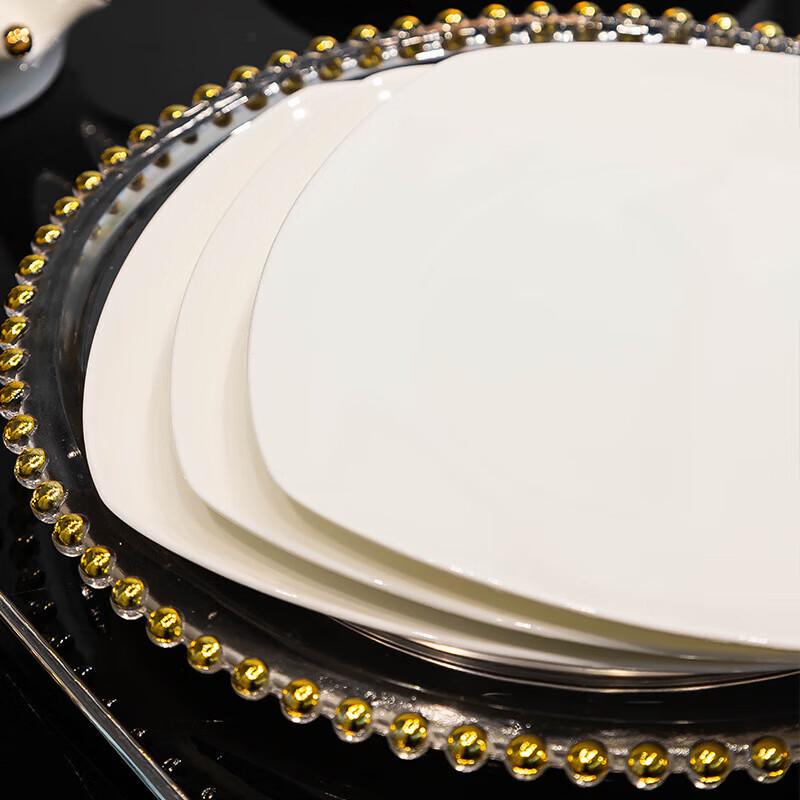 Wuhe Nordic Minimalist Pure White Ceramic Flat Plate