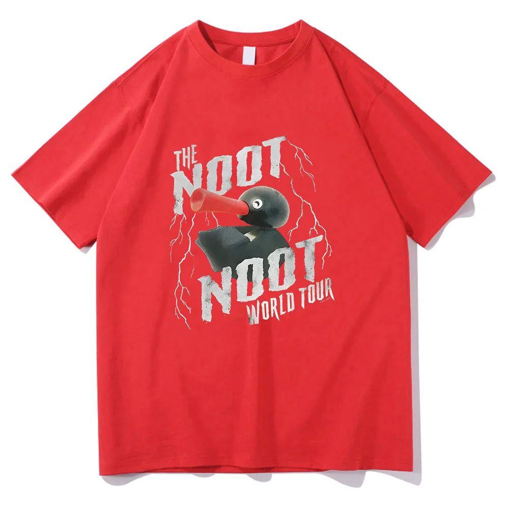 Y2k Vintage Tops Pingu Noot Noot World Tour Print TShirt Casual Short Sleeve Unisex Fashion Popular Vintage Tee 2026