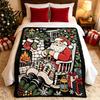 Creative Art Projects for Adults Christmas DIY Coloring Blanket, Color Your Own Throw 59" x 49" Cozy Washable Fabric Blanket Project Kids Family Fun,
