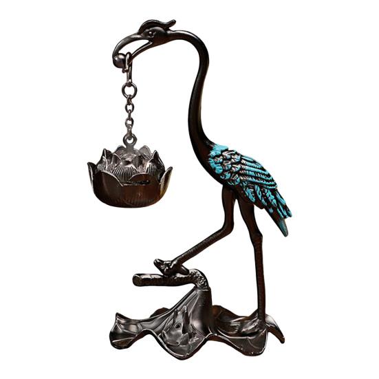 Курильница для благовоний в виде птицы лотоса, цинковый сплав, ароматерапевтический диффузор, винтажная подвесная курильница для благовоний в виде птицы лотоса для домашнего офиса, спальни, комнаты для йоги