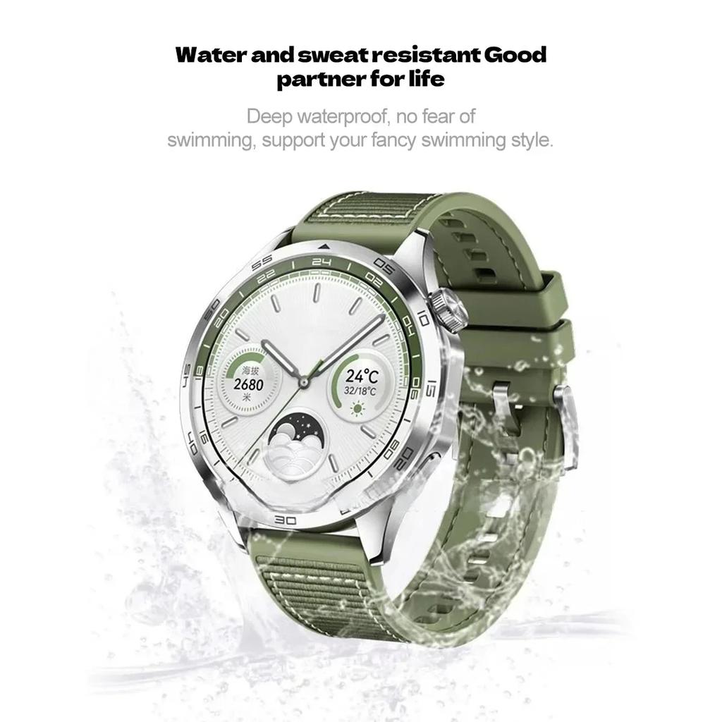 22-миллиметровый ремешок для часов HUAWEI WATCH GT2 Pro GT3 42MM 46MM Умные часы Ремешок Huawei GT4 46MM GT Runner Силиконовый+Нейлоновый плетеный браслет