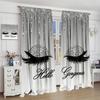 Eyelash Blackout Curtains Modern Luxury Silver Glitter Eyelash Twinkle Drips Light Grey Fashion Abstract Art Bedroom Living Room Rod Pocket