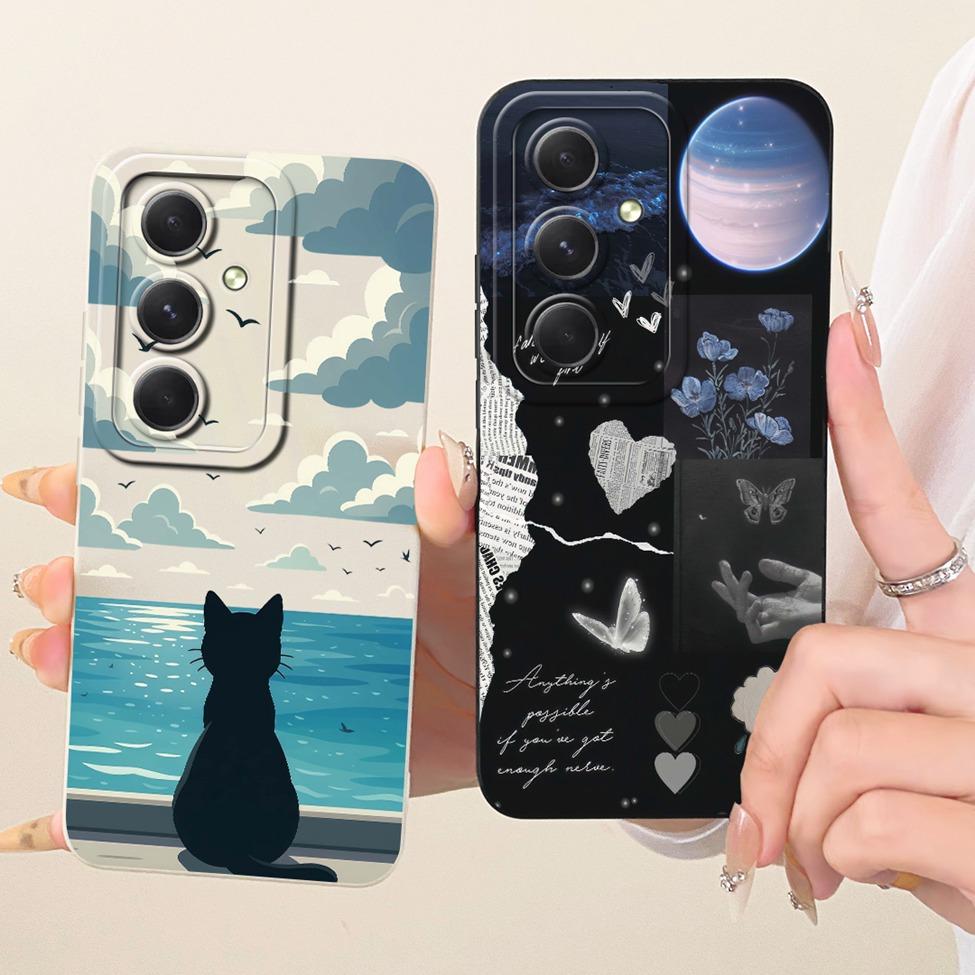 Чехол для Samsung A55 5G A556V A556B A556E A5560 Корпус для Samsung Galaxy A55 5G Обложка Силиконовый Модный Мультяшный Забавный Расписной