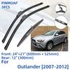 3 шт. для Mitsubishi Outlander 2007-2012 24 "21" 12 "передние и задние щетки стеклоочистителя лобовое стекло резак для окон аксессуары 2008 2009 2010 2011 2012