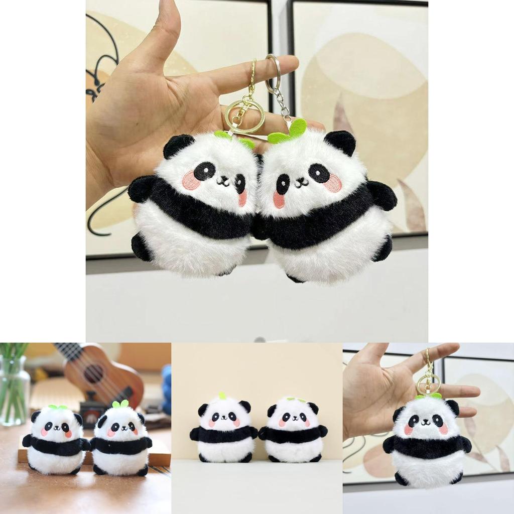Panda Plush Keychain Short Plush Bag Accessory Cross-border Gift**