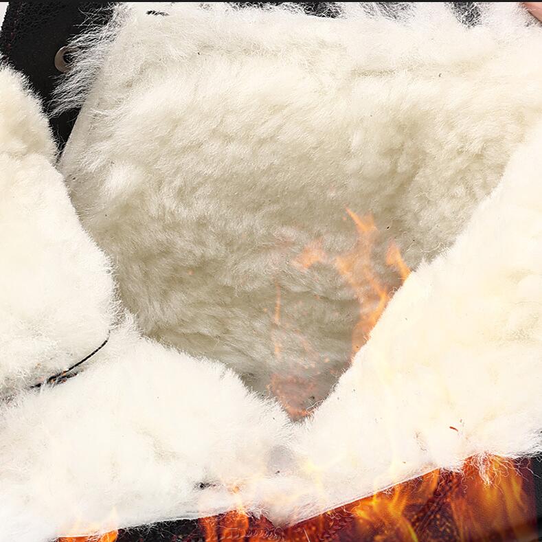 Ботинки из натуральной кожи, зимние ботинки из коровьей кожи, мужские шерстяные, очень теплые, удобные, нескользящие, мужские зимние ботинки