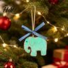 Sea Glass Collector Ornament Handmade Ornament, Snowflake Gnome Christmas Tree with Bowknot, Coastal Sustainable Holiday Decoration Style Dog
