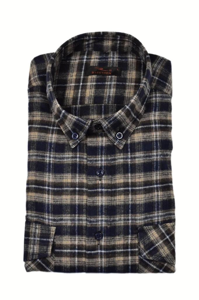 Men's Plus Size Plus Size Shirt Men's Cotton Winter Double Pocket Flap Color Shirt