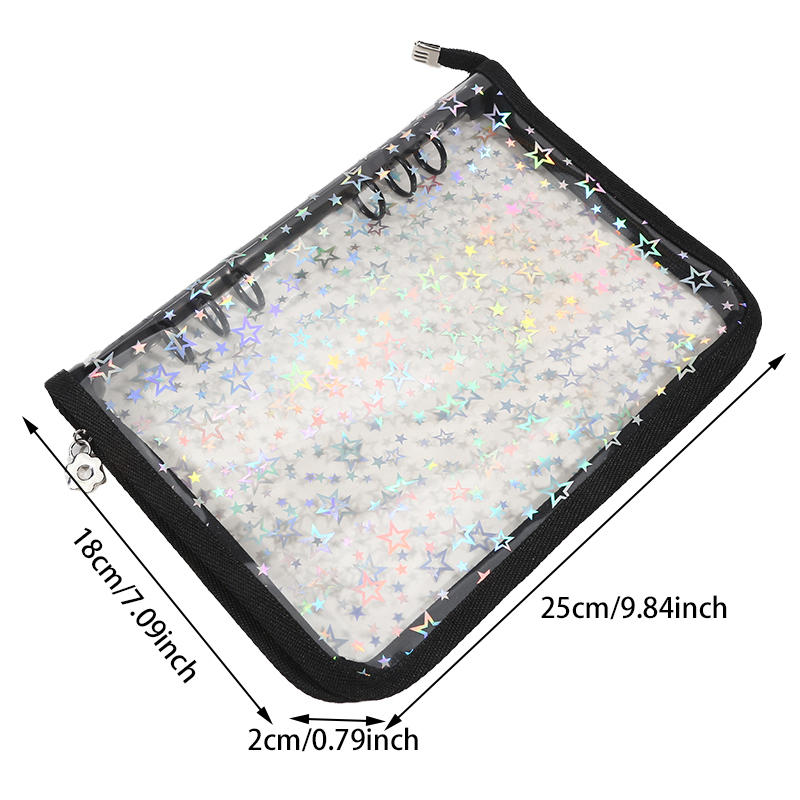 Обложка для блокнота, Многоразовая прозрачная ПВХ обложка, Водонепроницаемая обложка для планера с блестками на молнии для студентов