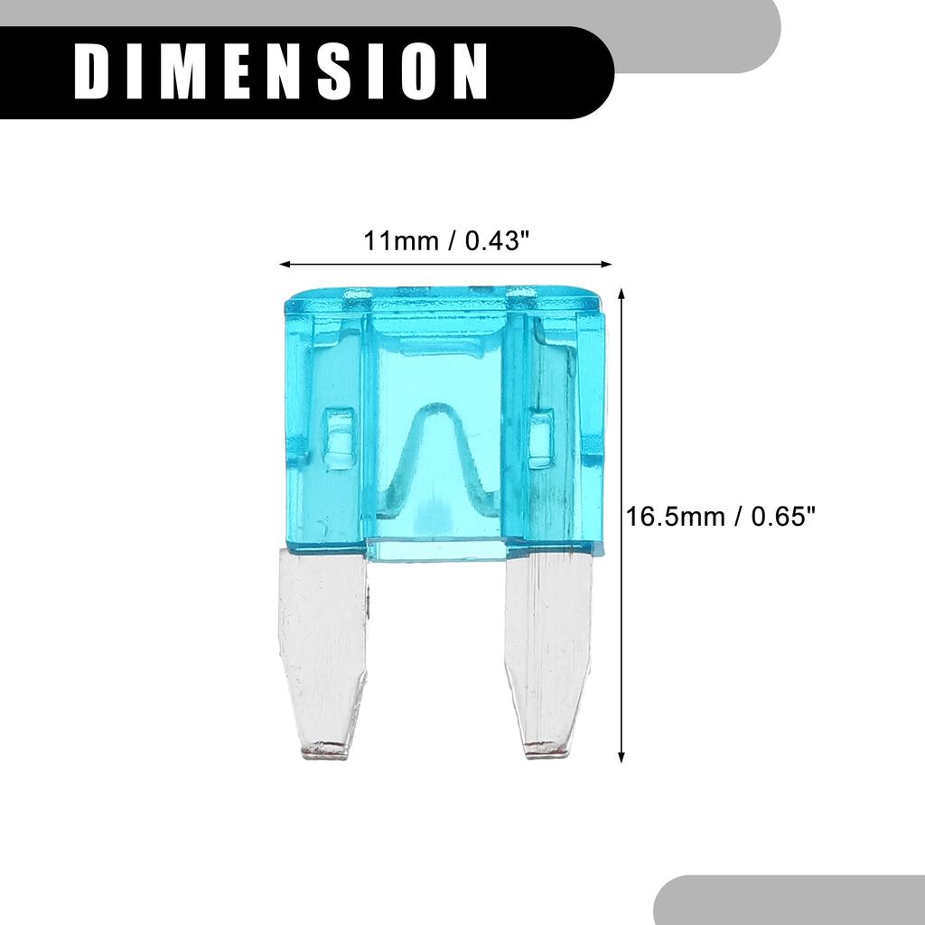 Partuto Set of 5 Mini 15AMP APM/ATM Universal Car Fuse Style Fuse Short