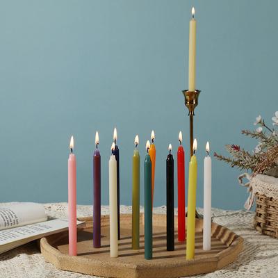 12 шт./кор. случайного цвета мини-конусная свеча Morandi Color Long Stear свеча для свадьбы, дня рождения, вечеринки, ужина, декора стола