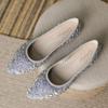Модные флуоресцентные цвета рыбья чешуя женские балетки с острым носком шелковые балетки 41-45 большой размер мягкие мокасины женские