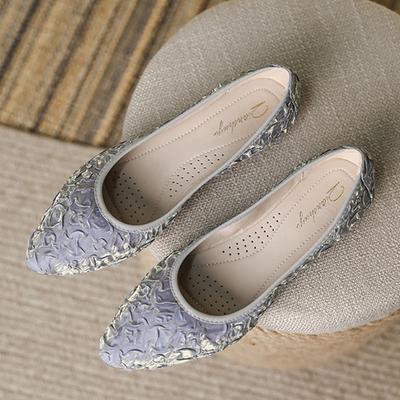 Модные флуоресцентные цвета рыбья чешуя женские балетки с острым носком шелковые балетки 41-45 большой размер мягкие мокасины женские