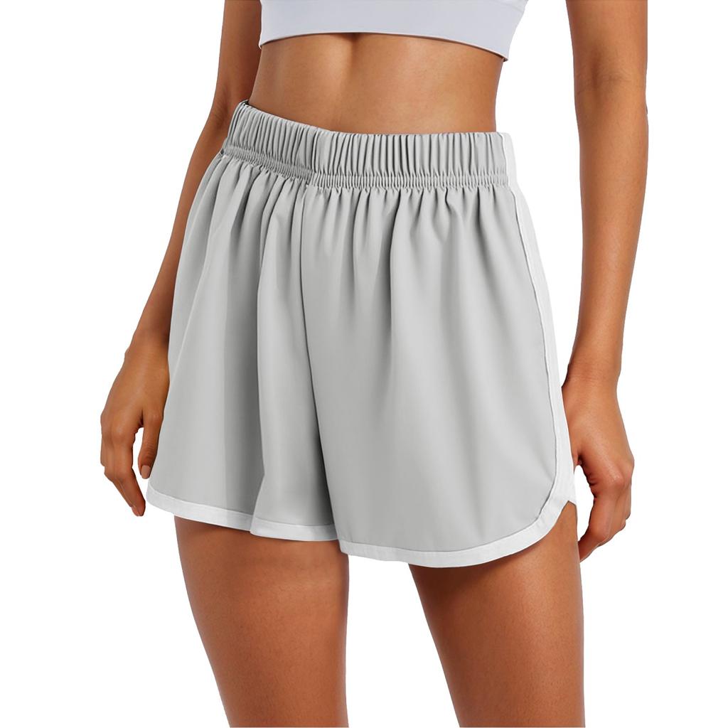 Women's Sports Shorts Casual Loose Solid Color Elastic Waist Shorts