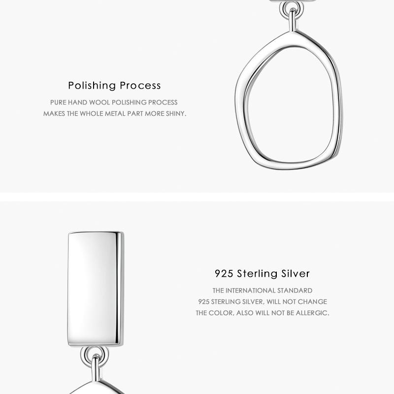 MODIAN Серьги-подвески из стерлингового серебра 925 пробы геометрической формы, модные простые серьги-капли для женщин и девочек, ювелирные изделия