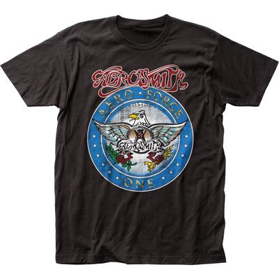 Aerosmith Aero Force One Мужская футболка Рок-н-ролл Классическая футболка Новая Черная