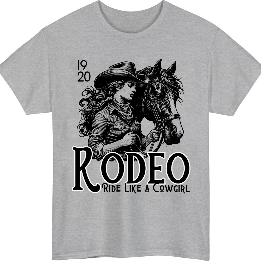 Rodeo Ride Like A Cowgirl TShirt Vintage Grunge Rodeo Graphic Tee