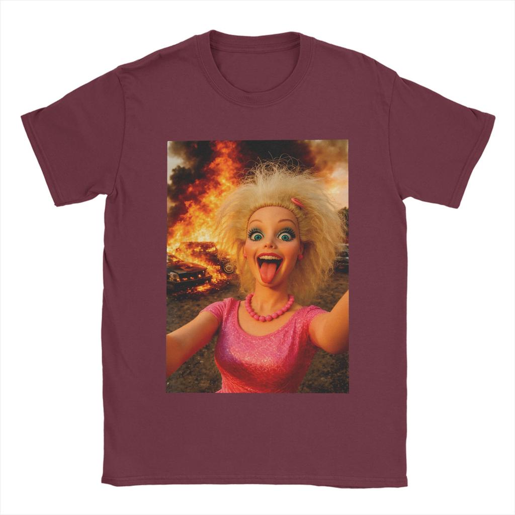 Doll Face Meme Expression Crazy Doll Hilarious Meme  Unisex T Shirt  Tee Shirt Short Sleeve Round Neck TShirts Pure Cotton Clothes