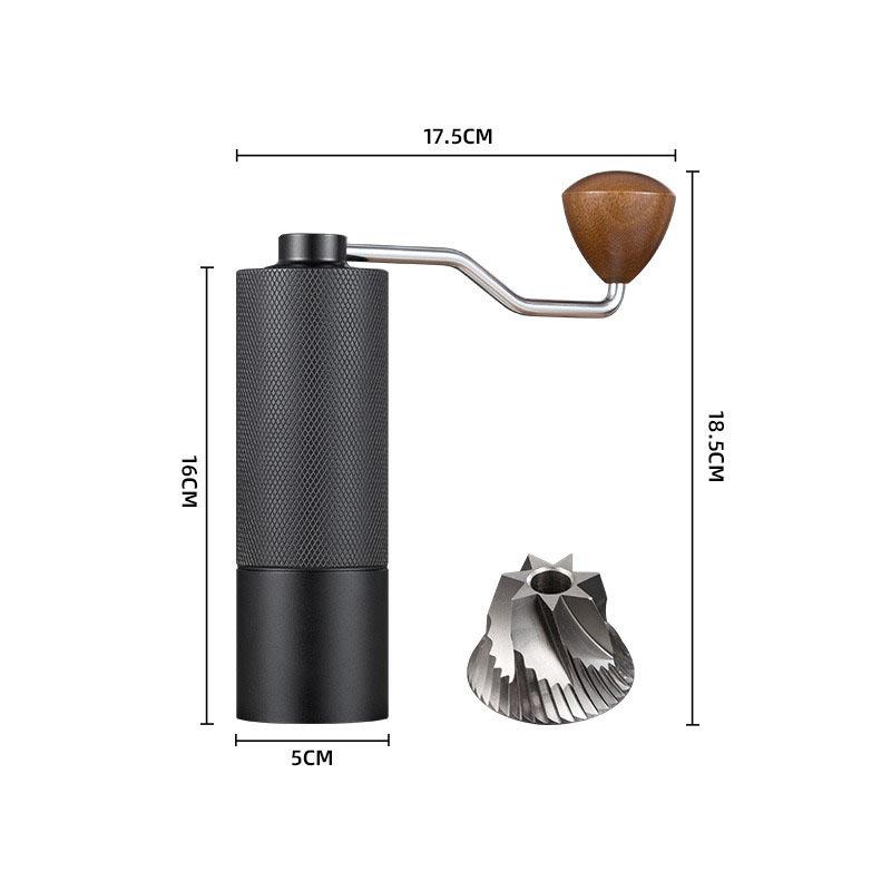 Ручная кофемолка Diamond Grinder CNC Сердечник из нержавеющей стали Удлиненная ручка Двойной подшипник Регулируемая кофемолка для кофейных зерен