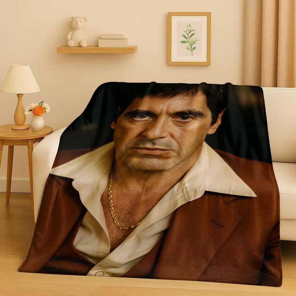 Classic Scarface Tony Gang Movie Flannel Blanket,Ultra Soft Plush Throw for Home Bedroom Bed Sofa Cover Office Picnic Kids Gift