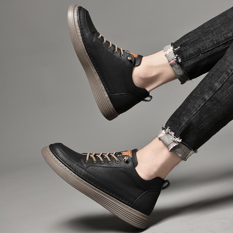 Мода 2024 года, новые теплые зимние туфли на плоской подошве из натуральной кожи, вулканизированные кроссовки, мужская трендовая повседневная кожаная обувь, кроссовки для тенниса, мужская обувь для активного отдыха