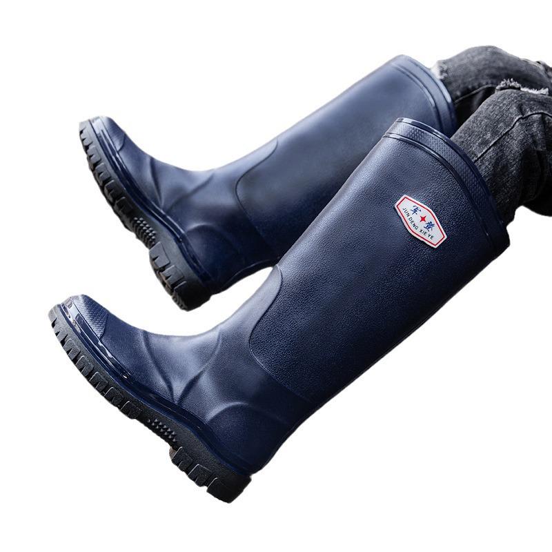 Men's 45CM High Work Rain Boots: Durable, Non-Slip, Waterproof, Thick-Soled for Construction