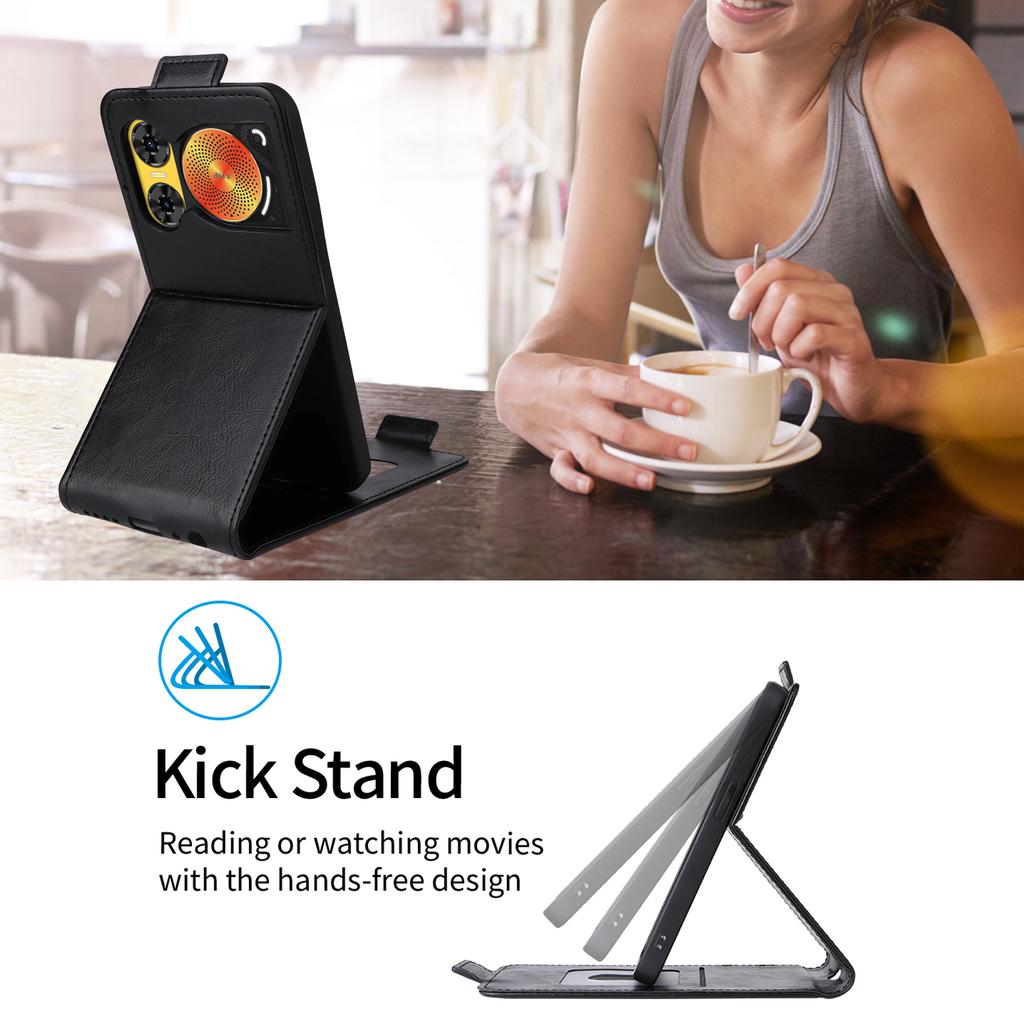 Для ZTE nubia Music 2 Чехол-подставка Магнитная застежка Вертикальный откидной Кожаный чехол для телефона с держателем для карт