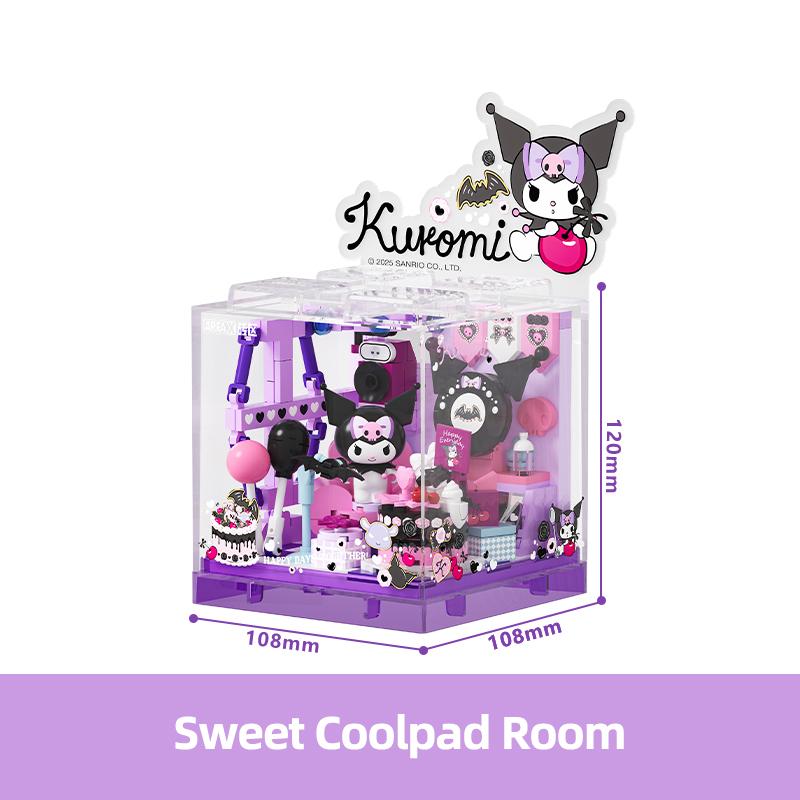 Строительные блоки Sanrio Хелло Китти Куроми Пекарня Дом с десертами Морской ресторан Магазин Модель Кирпич Настольный Дисплей Коллекция для взрослых