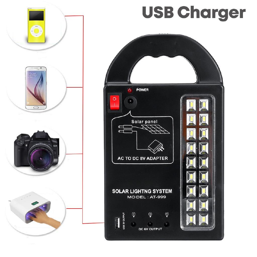 Генератор солнечной энергии 3 светодиодные лампы Домашняя система Панель солнечной энергии Аккумуляторные генераторы Прочный USB-зарядное устройство 110-220 В 50/60 Гц