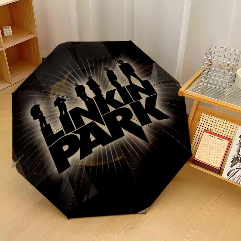 Принт Linkin Park 8?Автоматический зонт с ребрами, ветрозащитный, легкий, складной, для путешествий на открытом воздухе
