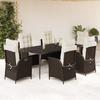 VidaXL 7-Piece Garden Dining Set with Cushions, Table and Chairs with Adjustable Backrest, Outdoor Furniture, 3213201
