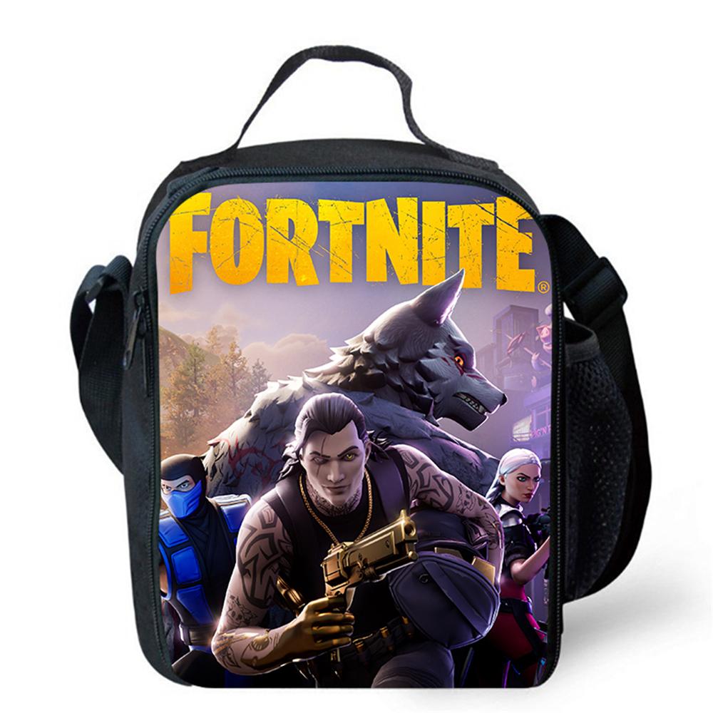 Мультяшная детская сумка-холодильник FORTNITE, Изолированные сумки для ланча, Милые, Портативные, Легкие, Для мальчиков и девочек от 5 до 10 лет.