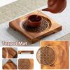 1PC Teapot Holder Coaster Teapot Mat Household Saucer Wood Trays Accessories Round Crafts