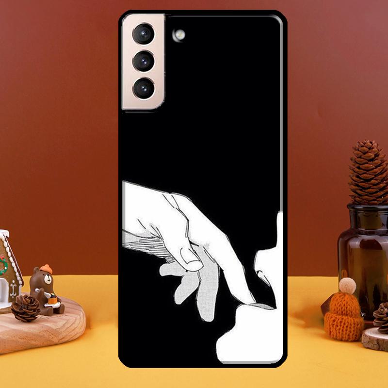 Аниме эстетический черный чехол для телефона Samsung Galaxy S20 FE S21 S22 Note 20 Ultra Note 10 S8 S9 S10 Plus Cover