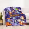 Halloween Bluey Family Personalized Text Blanket Gift Personalized Blanket Soft Warm Cozy for Livingroom Nap Couch Office Chair